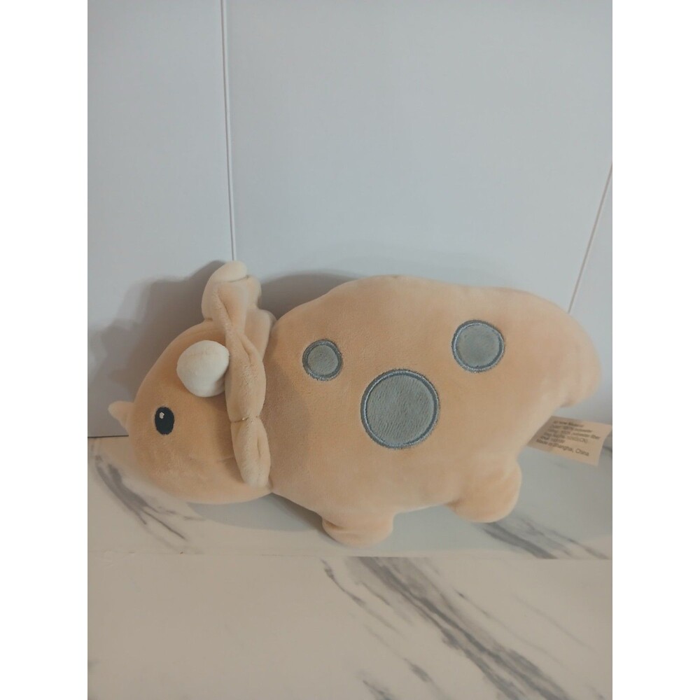 11” Light Orange Spotted Triceratops Plush Baby Lovey